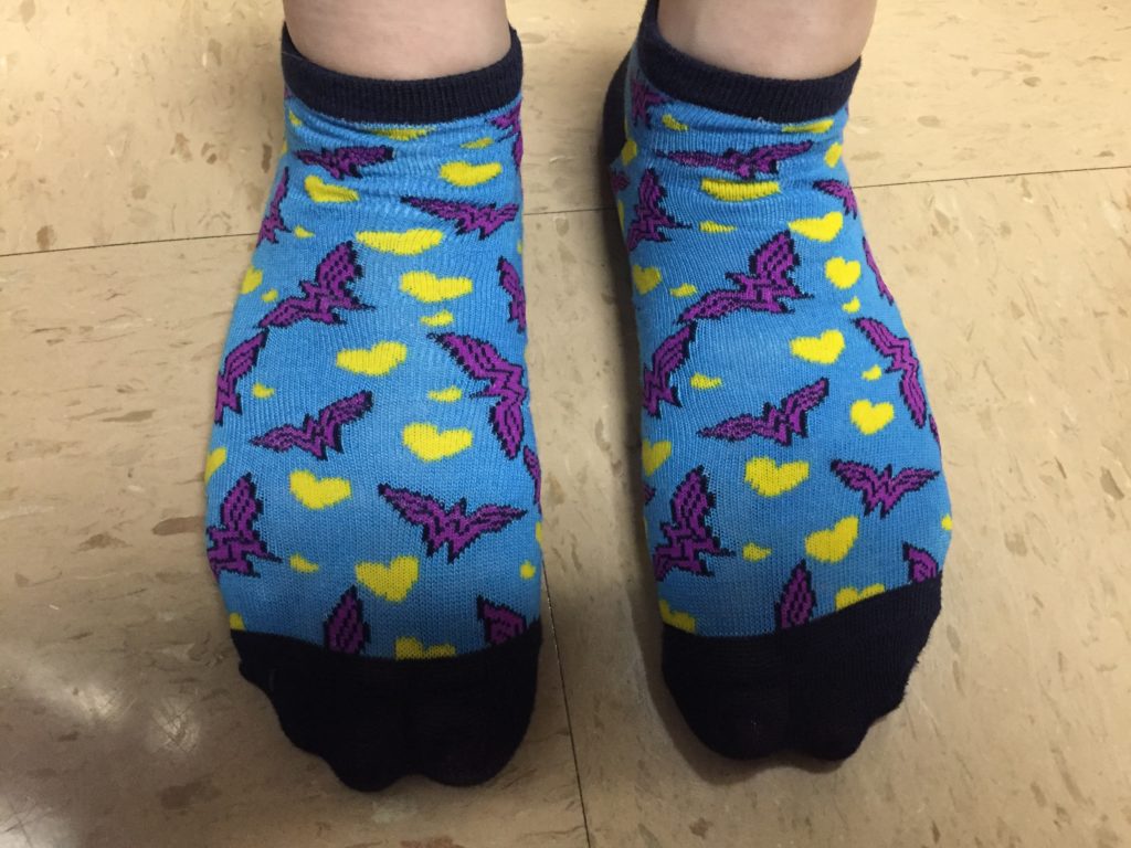 Courtney wore appropriate socks today